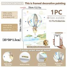 1幅帆布墙画_儿童房海报，热气球，儿童艺术，墙面装饰，图片，动物图案，礼物，波西米亚风格，婴儿用品 - 带框婴儿房墙画，完美适用于游戏室装饰、婴儿房装饰、托儿所装饰、幼儿园装饰、男孩房装饰、女孩卧室装饰、儿童房装饰。 - 彩色 - 查看 31