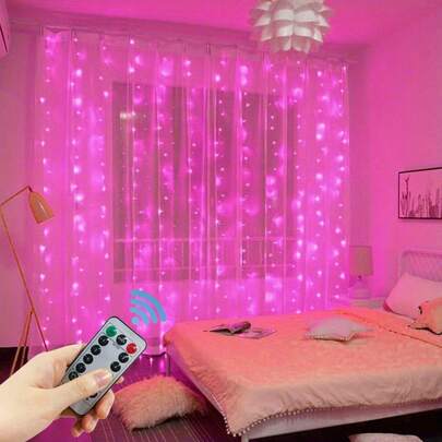 USB Powered Curtain String Lights, 8 Lighting Modes, Indoor Decor Lights For Holidays And Romantic Atmosphere