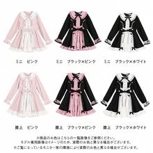 Women's Princess Lace Dress With Bowknot Decor And Ruffle Hem - Black and White - View 5