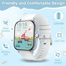 2025 New 220mAh Battery Smart Kids Watch, Suitable For Children And Teenagers, 1.83" HD Full Touch Screen, Support Phone Dialing/Answering, Pedometer, Calorie Counting, Multiple Sports Modes, Message & Call Reminder, Multi-Functional Smart Watch, Sports Smart Watch, Compatible With Android/IOS, Holiday & Birthday Gift