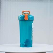 1pc 550ml/19oz Gym Protein Powder Shaker Bottle, Portable Leak-Proof Water Bottle With Mixing Ball, Suitable For Daily Fitness - Gym Workout - Bodybuilding, Great Gift For Friends And Holidays - Multicolor - View 6