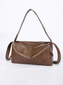 Men's Vintage Brown Soft Leather Shoulder Messenger Bag, Suitable For Commuting, Shopping, Party, Travel, Holiday, Gift, Boyfriend, Casual Daily Use - Brown - View 8