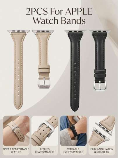 2 pezzi Cinturini in stile business alla moda in pelle PU compatibili con 38mm 40mm 41mm 42mm 44mm 45mm 46mm 49mm, colore nero brillante, adatto per Apple Watch Series 11 SE3 10 9 8 7 6 5 4 3 2 1 Ultra3/2/1, cinturino unisex per smartwatch, adatto per occasioni casual di lavoro, ottimo regalo per Natale, compleanno, anniversario