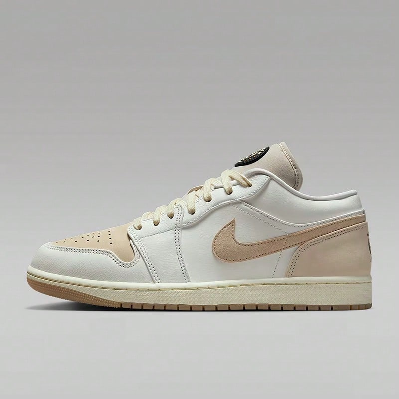 Nike Air Jordan 1 Low FW CN Men's Shoes, Casual Sneakers IB8855-121 - White Rice/brown - View 1