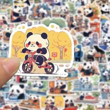 50 Cute Panda Daily Stickers Cartoon Computer Decoration Waterproof Pattern DIY Handbook Phone Case Notebook Back To School - Multicolor - View 7