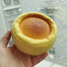 1pc Soft & Slow Rising Realistic Basque Cake Squishy Toy, Stress Relief Model, Suitable For Office To Relieve Anxiety And Tension - Multicolor - View 6