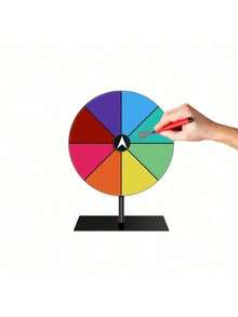 1pc Desktop Rotating Prize Wheel - 12 Inch Rotating Wheel With Heavy Duty Base, Prize Wheel With Marker And Erasable Pen, Suitable For Carnival Party, Bar, Lucky Games (Random Color/Style) - Multicolor - View 4