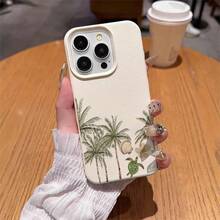 1 chiếc ốp lưng điện thoại bằng chất liệu TPU, họa tiết vỏ rùa biển và lá dừa tươi, tương thích với iPhone 17 Pro Max/17/16 Pro Max/15/13/12/11, S20 FE/A15/S24/A55, tương thích với Redmi Note 11/12/13 Pro, bảo vệ điện thoại toàn diện, chống rơi vỡ, mềm mại. - trắng - Xem 4