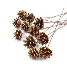 10pcs Artificial Pine Cones With Stems, Brown Pinecone Filler Flowers, Fake Plants For Home, Wedding, Fall Party, Living Room Decor, Thanksgiving DIY Christmas Wreath, Christmas Decoration, Winter Artificial Decor, Boho Style Decor, Outdoor Garden Table Decor, Women/Girls Home Decor Gift - Brown - View 3