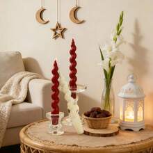 1pc 18cm (7.09 Inch) Home Decor Chunky Knit Candle, Best Friend Gift, Women's Gift, Winter Gift, Cute Candle, Suitable For Birthday, Indoor & Outdoor Use, Can Be Used As Emergency Lighting During Power Outage, Also Suitable For Weddings, Churches, Holidays, Birthday Parties And Gatherings As Pillar Candle - Multicolor - View 2