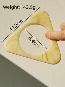 1件象牙色不对称树脂手链，厚款手链，饰有三角形、六边形和齿轮形状，复古优雅女士饰品，秋冬季款 - 彩色 - 查看 11