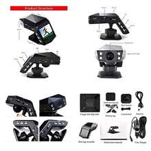 High Definition Driving Recorder, Center Console LCD Car Video Recorder, WDR 170 ° Wide-Angle, Night Vision Function, Parking Monitoring - Black - View 6