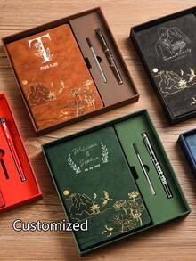 Bộ quà tặng sổ tay da A5 tùy chỉnh, bao gồm sổ tay, bút, ruột bút và hộp quà, có thể khắc tên theo yêu cầu. Đây là lựa chọn lý tưởng cho mùa tốt nghiệp, khởi nghiệp, quà tặng Ngày Nhà giáo, văn phòng phẩm, đồ dùng du lịch, mùa tựu trường, phong cách cổ điển, khắc chữ, sự độc đáo, quà cưới tùy chỉnh, quà tặng cá nhân hóa cho cả nam và nữ, kỷ niệm, sinh nhật, lễ tốt nghiệp, đám cưới, trường học, doanh nghiệp/công việc/văn phòng, trang trí văn phòng, lịch nghỉ lễ. - Nhiều màu - Xem 8