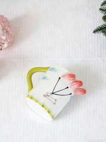 1 chiếc cốc cà phê bằng gốm vẽ tay hình hoa tulip và thỏ, thích hợp dùng cho trà chiều. - Nhiều màu - Xem 3