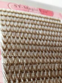 Eid Mubarak Brown Color Eyelash Extension, DIY Natural Lash Extensions, 1 Box 320pcs, 40D, Thickness 0.07mm, Curl D, Natural & Soft, Travel And Party, Easy To Carry, Hand-Grafted False Eyelashes - Brown - View 5