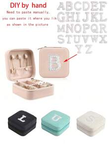 1pc Portable PU Leather Multi-Compartment Jewelry Storage Box, Jewelry Organizer Box With Zipper For Earrings Necklaces Rings, Suitable For Home Travel Packing, Gift Box, Travel Jewelry Box - Multicolor - View 7