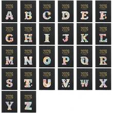 Agenda planificadora 2026 A7 PU Lista de tareas Cuaderno portátil Eficiencia diaria Manual para viajes de negocios Diario de seguimiento personal Adecuado para el hogar, la escuela y la oficina Esencial para el regreso a la escuela Patrón con 26 letras iniciales - Negro - Ver 6