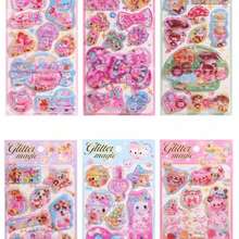3/4pcs Random Cartoon 3D Embossed Jelly Stickers, DIY Scrapbooking Decorative Stickers, Cute Stickers - Multicolor - View 11