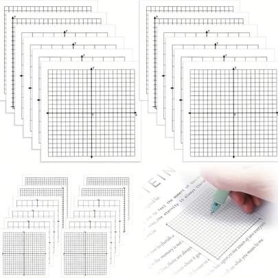 12本装迷你方格纸便签本 - 300张，3x3英寸，多种X、Y轴坐标网格设计 - 非常适合办公学习用品整理和笔记