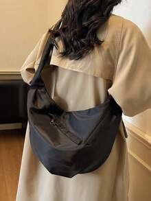 Men's Solid Color Casual Messenger Bag With Large Capacity, Suitable For Daily Commute - Multicolor - View 8