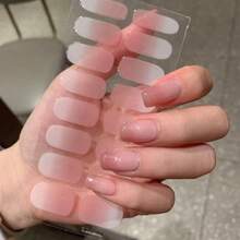 1 Set Ombre Color Full Nail Stickers, Waterproof Removable Nail Art Stickers, Nail Art Decals For Women, Easy To Use, Suitable For Holiday, Party, Birthday Gifts - 彩色 - 查看 2