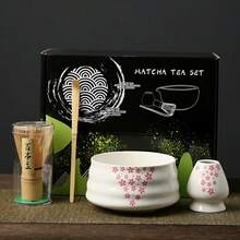 1pc/4pcs Matcha Tea Set, Includes Matcha Bowl, Matcha Whisk, Matcha Cup, Stirrer, Tea Spoon, Tea Bowl Set, Matcha Preparation Tools, Dessert & Beverage Making Tools, Japanese Gift Box, Matsushiro Matcha Stirring Set, Gift For Matcha Enthusiasts - Multicolor - View 8