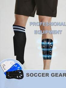 2pcs Football Shin Guards, Breathable Shin Pads With Built-In EVA Cushion, Provide Effective Protection, Suitable For Boys, Girls, Teens And Adults. Lightweight Football Gear, Offer Cushioning Protection, Unisex. - Multicolor - View 1