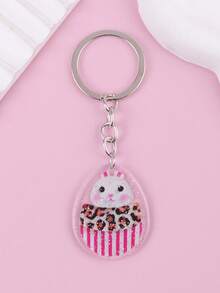 1个卡通复活节彩蛋兔子钥匙扣，百搭时尚配饰，复活节送给朋友的时尚礼物 - 彩色 - 查看 5