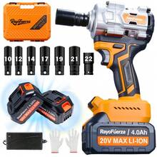 Llave De Impacto 2 Batería 1/2" Inalámbrica Eléctrica 600n.m,Incluye Juego Completo De Accesorios,Motor brushless - Naranja - Ver 1