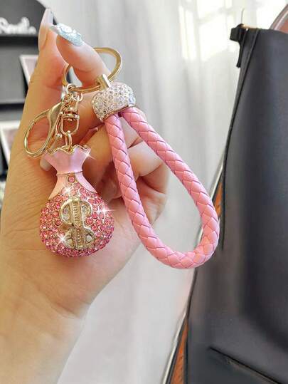 优雅镶钻汽车钥匙扣，闪亮吊坠，可挂在背包/车钥匙上/作为装饰品，是生日派对的理想礼物，也是送给女朋友的礼物。