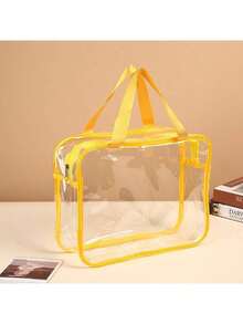 Bộ 2 túi đựng đồ chơi trẻ em trong suốt có khóa kéo và nhãn dán, được làm từ nhựa PVC trong suốt, có thể tái sử dụng, thích hợp để đựng trò chơi cờ bàn, khối xếp hình, ghép hình và đồ chơi, lý tưởng để cất giữ đồ dùng trong phòng trẻ. - Nhiều màu - Xem 9