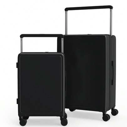 YSTYLE 20/28 Inch Color Coordinated Minimalist Travel Suitcase, Compact Carry-On Luggage, Equipped With Wide Handle, Spinner Wheels And TSA Approved Lock, Suitable As Carry-On Luggage