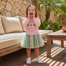 2Pcs/ Set Toddler Baby Girl St Patricks Day Outfit Lucky Charm Sweatshirt And Tulle Tutu Skirts Set Cute Infant Irish Clothes  St Patricks Day Gifts For Kids - 粉色 - 查看 4