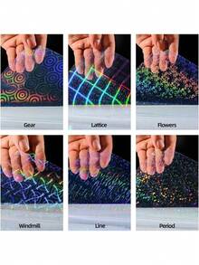 28/36 Sheets Holographic Sticker Paper, Clear Vinyl Laminate Film For Stickers Self-Adhesive, Transparent Overlay Lamination Sticker Paper Waterproof, 6 Patterns-8.5x11 Inch - Multicolor - View 5