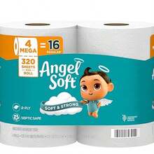 Angel Soft Toilet Paper, 48 Mega Rolls = 192 Regular Rolls, Soft And Strong Toilet Tissue - trắng - Xem 6