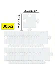 15pcs/30pcs Large White Blank Puzzle, Suitable For Doodle Coloring, Suitable For Various Activities, Children's Parties And DIY Art Creation - White - View 8
