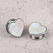 2件装优雅心形耳廓耳扩，不锈钢材质，适合穿刺佩戴，可拉伸耳洞，是送给女性的礼物。 - 1334 - 查看 16