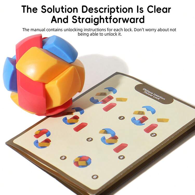 木製ルーバンロック 3Dパズルおもちゃ 4個/6個/9個セット カラフル