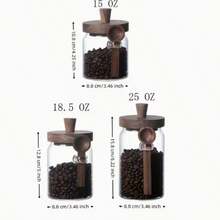 3pcs Set (Jar + Spoon), 3 Capacity Combination, Glass Storage Jars With Lids, Food Storage Containers, Kitchen Canister Set, Suitable For Spice Jar, Flour Jar, Candy Jar, Coffee Jar, Kitchen Storage Canisters - Multicolor - View 10