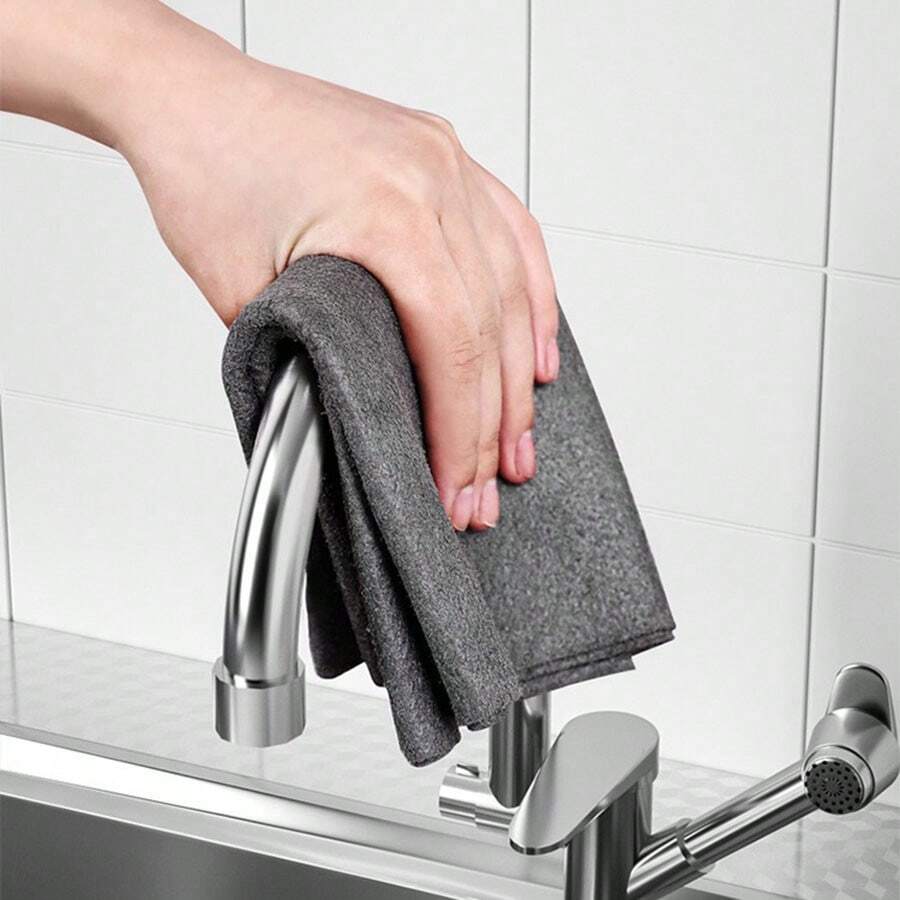 1pc Magic Cleaning Cloth, Streak-Free Glass Wipe, Specialized Microfiber Cloth For Mirror Cleaning, Household Cleaning Rag - Multicolor - View 1