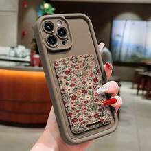 Bộ 2 ốp lưng điện thoại tự dính màu nâu có khe đựng thẻ, ốp bảo vệ toàn màn hình bằng TPU họa tiết hoa nhỏ chống sốc, tương thích với iPhone 17 16e 16 15 14 13 12 11 Mini Pro Max Air X XR XSMAX 8 7 Plus, Galaxy A56 5G, Smart 8, Hot 40i, Spark 20, Spark 20C, Spark Go 2024, Note 14 5G, Moto E22/E22i, phiên bản quốc tế, không phải phiên bản nội địa. - màu nâu - Xem 8