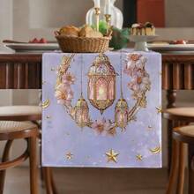 1/4/6 件套，斋月餐垫，亚麻餐桌垫，传统灯笼图案，可水洗印花桌布，表面保护垫，节日厨房和家庭聚会的理想装饰 - 彩色 - 查看 3
