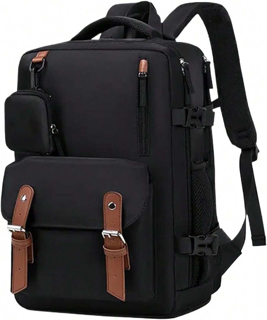 Carry On Backpack,Lightweight Travel Backpack | Computer Bookbag For School Work Women Men Girls Boys College Airplane - Black Brown - View 1
