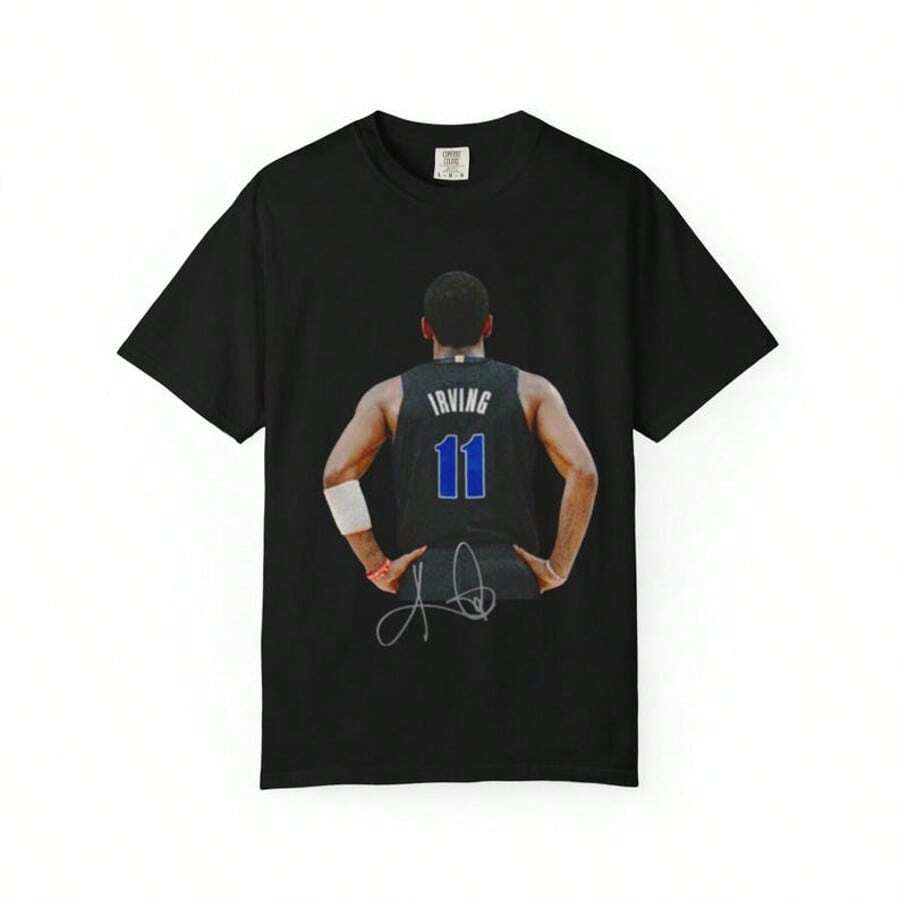 Kyriea Irving Dallas Mavericks T Shirt Autograph Edition - 黑色 - 查看 1