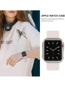 6个通用休闲时尚PC镂空防摔手表壳，保护套，兼容 40/41/42/44/45/46/49mm，适用于Series Ultra/SE/11/10/9/8/7/6/5/4，智能手表保护壳配件