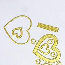 1pc 4.25*2.05 Inch Delicate Heart-Shaped Gift Round Photo Frame Creative Metal Cutting Mold, New Mold Suitable For DIY Holiday Handmade Card, Scrapbooking, Wall Decor - Single Piece - View 5