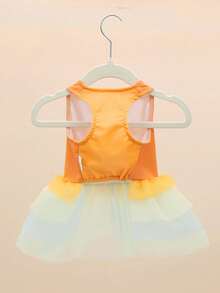 1件宠物“爱你妈妈”印花薄纱连衣裙背心，适合小型犬（博美犬/比熊犬） - 彩色 - 查看 9