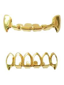 1 Set Cute Fang Tooth Hollow Tooth Jewelry, Unisex Tooth Grillz For Festivals, Parties, Daily Wear