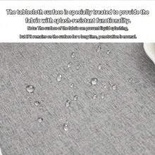 1pc Linen-Feel Tablecloth, Japanese Minimalist Square Design For Kitchen, Dining Room, Living Room, Office Desk, Suitable For Daily Home Decor, Party & Holiday Decoration, Oil & Water Resistant - Lake Blue - View 10