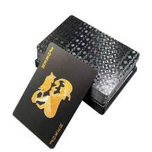1 Set Waterproof Plastic Playing Cards, Gold Foil Party Game Cards, Game Gift - Multicolor - View 5